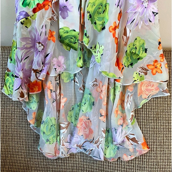 Alice + Olivia Evelia Floral Tie Waist Silk Blend Maxi Dress - Picture 9 of 16